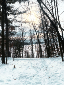 Winter hiking near Lake Wissota State Park